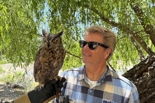 Bryan McDonald with an owl