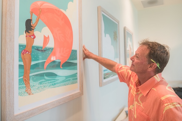 Mike Field admiring his artwork