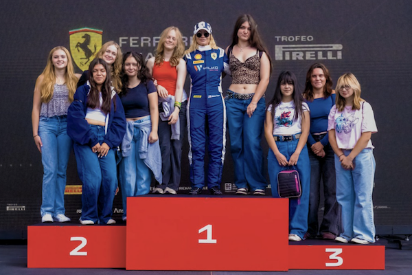 Girls on a podium 